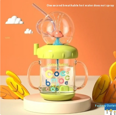 Children's Whale Cartoon Diving Fountain Water Bottle - Tritan Leakproof Sippy Cup (Various Sizes & Colors)